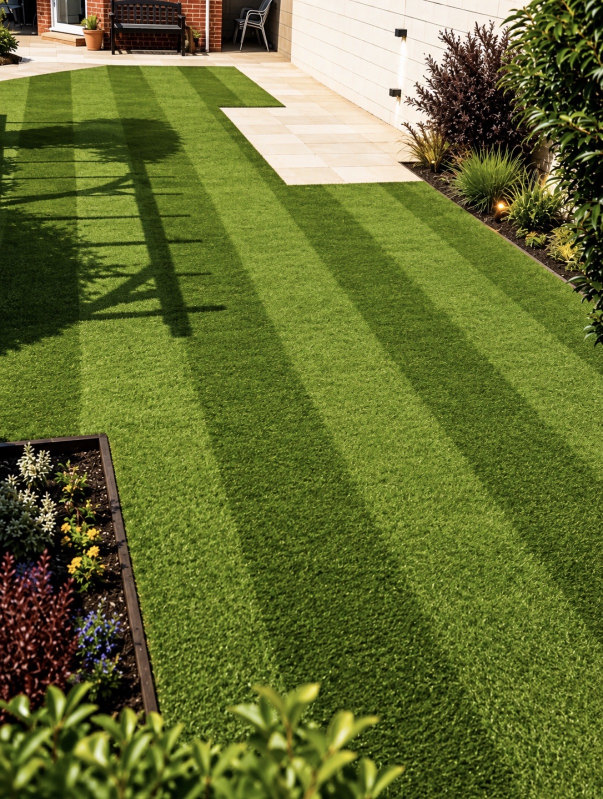 Striped Lawn — Paving & border lighting